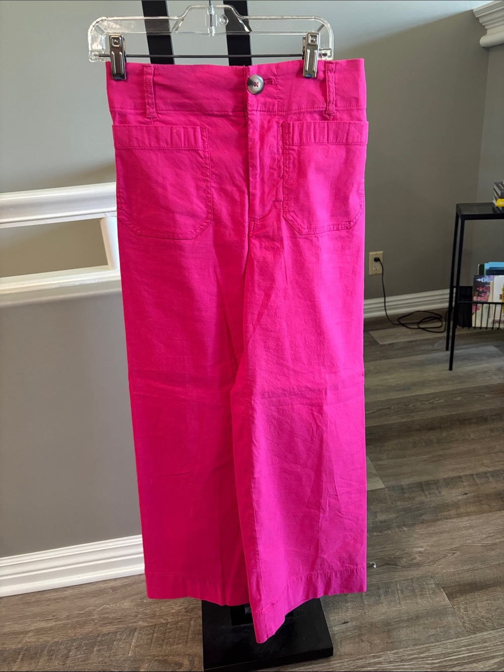 Anthropologie Hot Pink Colette Cropped Wide-Leg Pants